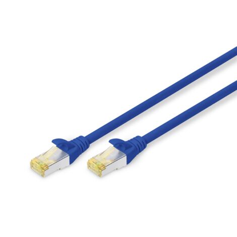 Digitus 0,5m Cat6a S/FTP - Cavo di rete (0,5m, Cat6a, S/FTP (S-STP), RJ-45, RJ-45, Blu) (1/2)