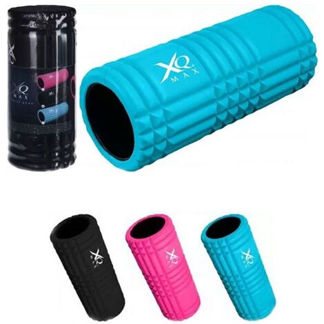 Foam Roller Morbido Rullo Massaggiante In Schiuma EVA Nero - 32x14cm, Superficie Dentata, Per Palestra, Yoga E Fisioterapia Gomma Piuma