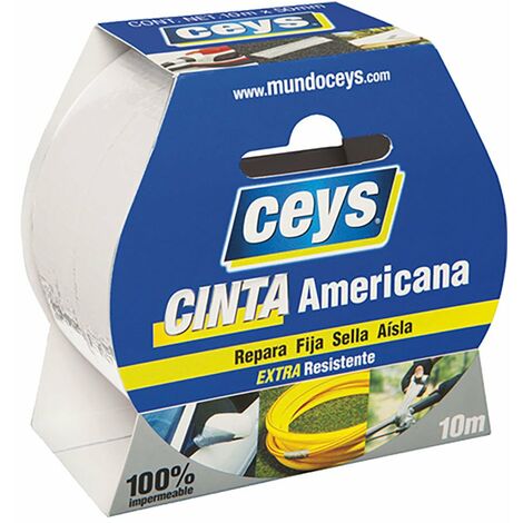Ceys nastro adesivo bianco in rotolo 10m x 50mm. 507650