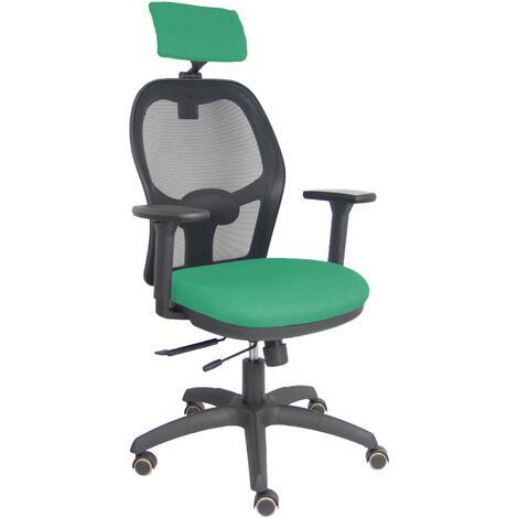 Sedia ufficio regolabile con schienale alto retato e braccioli nero