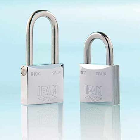 IFAM Candado Serie Z, Modelo Z25AL, Arco Largo, 25mm, Acero Cromado, Seguridad y Resistencia a la Intemperie, Uso en puertas exteriores, garajes, cobertizos, portales, armarios, Aleación de Zinc