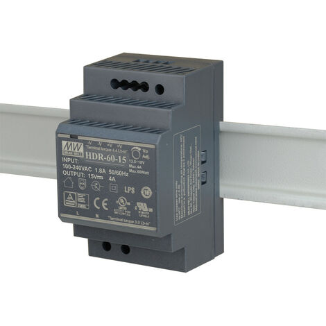 Alimentatore Din Rail 15vdc 60w 4a Meanwell Hdr-60-15
