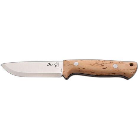 Bushcraft IBEX J&ampV coltello completo con mango in legno di betulla  naturale, lama da 11,5