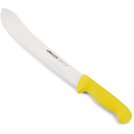Coltello da macellaio Arcos Colore - Prof 292800 in acciaio inox Nitrum e mango polipropilene ergonomico giallo e lama 30 cm.