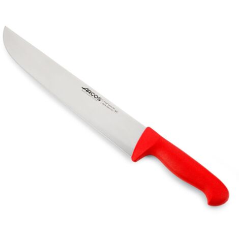 Coltello da macellaio Arcos Colore - Prof. 291922 in acciaio inox Nitrum e mango ergonomico rosso Polipropilene e 30 lama cm, coperchio espositivo