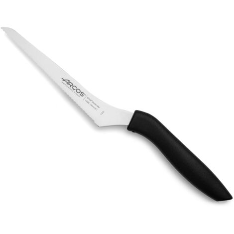 Coltello curvo multiuso Arcos Nice 134900 in acciaio inox Nitrum e mango polipropilene con lama in blister 13 cm.
