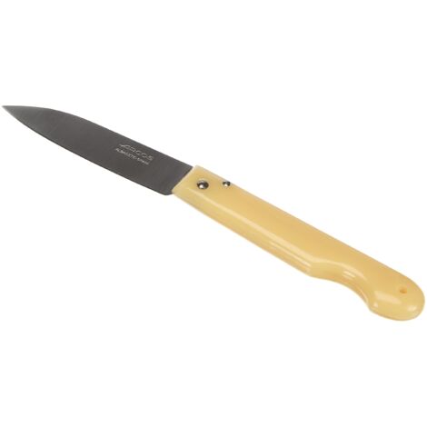 Rasoio professionale Arcos 485900 Acciaio inox NITRUM®, mango Polipropilene giallo e lama da 8,5 cm in scatola di presentazione.