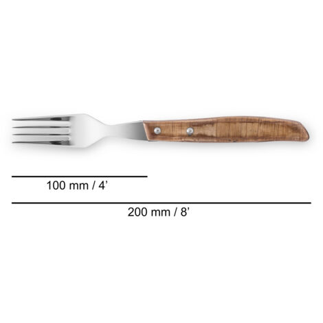 Set Di 3 Forchette Per Patate E Mais In Acciaio Inox Con Manico In Legno Di Faggio, Da Barbecue E Campeggio