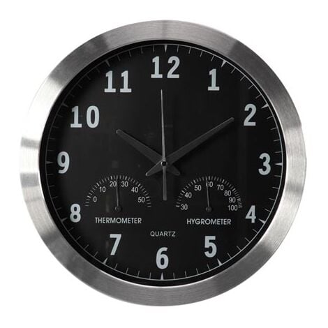 orologio da parete, orologio in alluminio, orologio con termometro  digitale, orologio facile da smontare, orologio con stampa, orologio vetro,  orologio 30x4 cm.