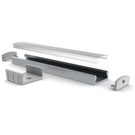 Slimline wide - 8 mm - profilo in alluminio per strisce LED - alluminio anodizzato - grigio argento - 2 m (1/2)