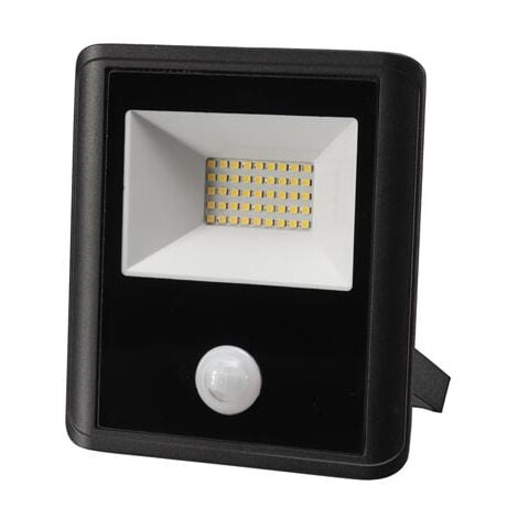 Proiettore LED per esterni - 30 w - bianco neutro - alloggiamento nero -  sensore pir
