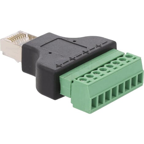 Adattatore Connettore RJ45 Maschio Terminal Block 8 pin - Connettori  Elettrici - Cavi Alimentazione - Cavi