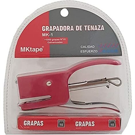Mktape mk1 mini pinzatrice + 1000 punti metallici n. 10 - fino a 12 fogli -  colore rosso