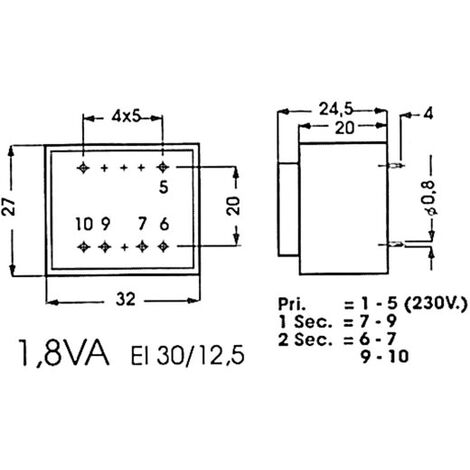 TRASFORMATORE 12V DA PCB 10VA 220V 230V AC INCAPSULATO FISSAGGIO A VITE