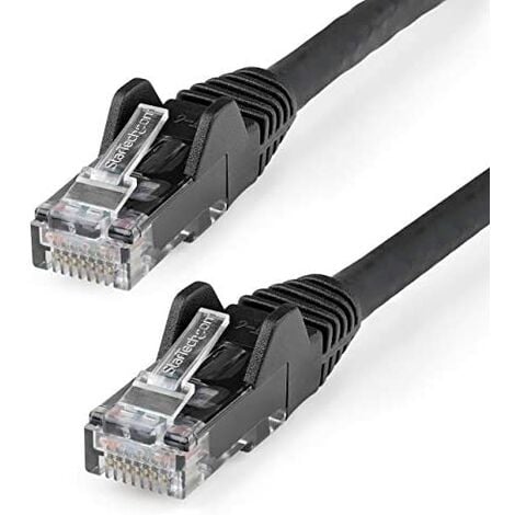 StarTech.com Cavo Ethernet CAT6 da 7 m - LSZH - Cavo di rete UTP RJ45 da 10  Gb - 650 MHz - 100 W PoE - Cavo patch senza strappo - Senza gancio - ETL -  Nero (N6LPATCH7MBK)