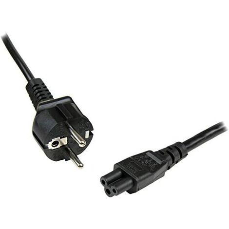 StarTech.com Cavo di alimentazione sostitutivo per laptop, da Schuko UE a  C5, 2,5A 250V, 18AWG, per caricabatterie per laptop, quadrifoglio/Mickey  Mouse (753E-3M-POWER-LEAD)