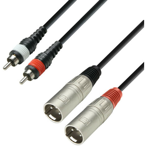 1 XLR Maschio A 2 RCA Maschio, Adattatore XLR Da Spina A 2 X Phono RCA Spina Cavo Adattatore Cavo 30 Cm Splitter Patch Cavo A Y - Foto 2