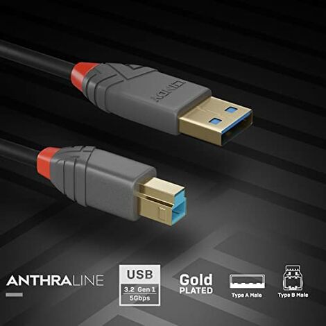 LINDY CAVO 3M USB 2.0 TIPO C, LINEA ANTRACITE