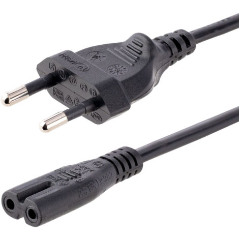 StarTech.com Cavo di Alimentazione CA da 3m, Spina EuroPlug a C7, 2.5A-250V, 18AWG, Cavo Elettrico di Ricambio con spina italiana per Notebook / Stampanti/Monitor/Laptop, Cavo alimentazione bipolare (1/5)