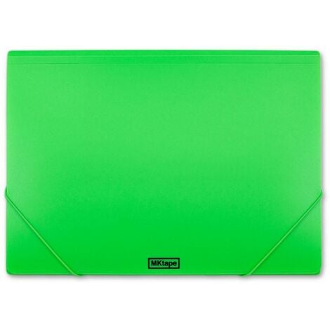 Mktape cartellina portadocumenti con lembo - chiusura con elastico - formato  folio - colore verde fluor