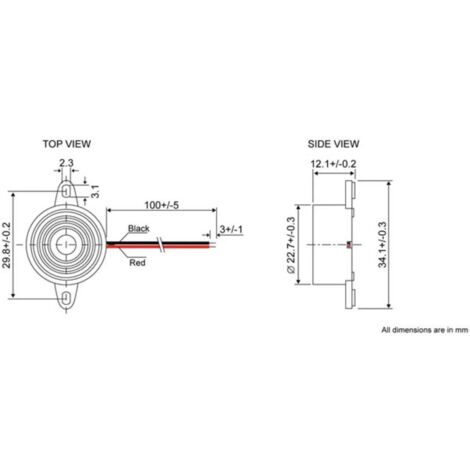 Cicalino Elettronico Mini 12V - Suono Forte In Formato Subminiatura Per Allarmi E Progetti DIY
