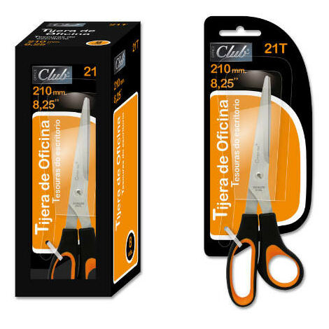 Forbici da ufficio in acciaio inox 210 mm in blister office club 323827