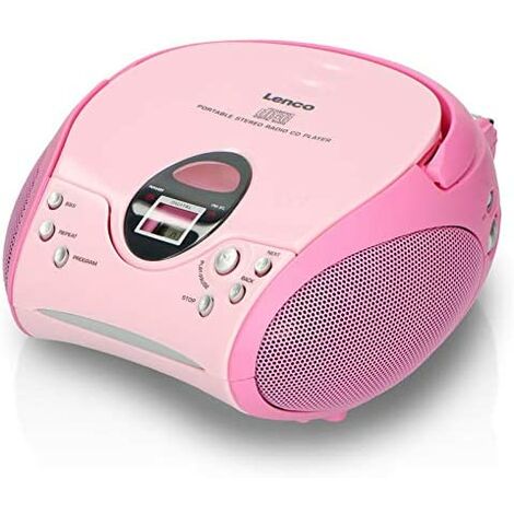 Lenco SCD-24 - Radio FM stereo con lettore CD e antenna telescopica, colore rosa (1/5)