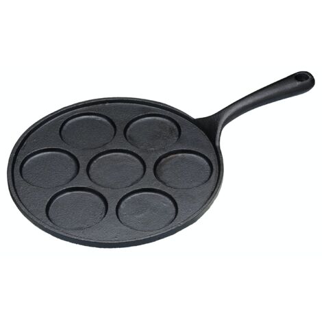Kitchen Craft Blinis - Padella per 7 pancake (23,5 cm de diametro, ghisa, nero) (1/5)