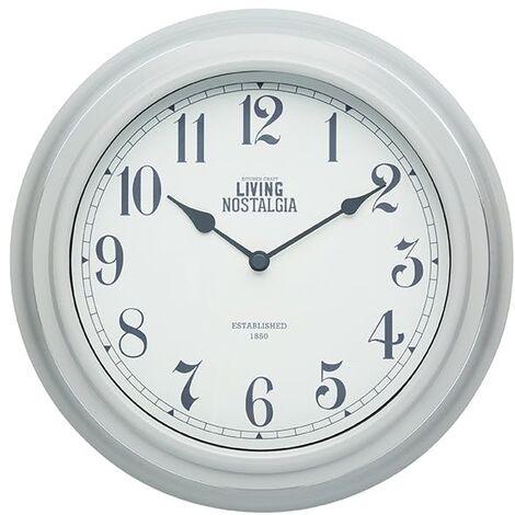 Kitchen Craft 25,5 cm Living Nostalgia Clock de Orologio da parete per  interni, Grigio Francese