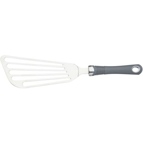 KitchenCraft Professional - Spatola da cucina de con scanalature, manico soft touch, argento/grigio, 31,5 cm (12,5") (1/4)