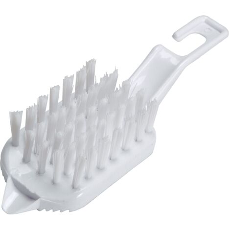 KitchenCraft Spazzola in plastica per la pulizia di frutta e verdura, pratico passante incorporato, 15 x 6 cm - White (1/4)
