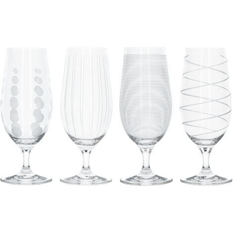 Libbey Craft Brews - Set di 4 bicchieri da birra con contenitore in legno