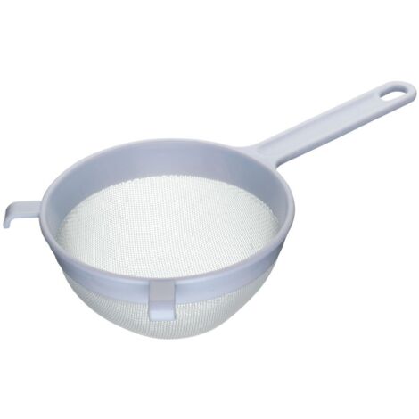 KitchenCraft Sifter de Plastic with Mesh de Heat-Resistant Nylon, Medium Size (15 cm) - White (1/2)