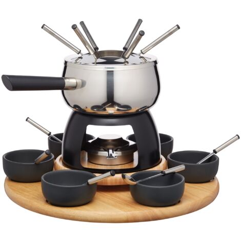 MasterClass Artesà Set de Fondue de Acciaio inox e ceramica con fuoco de Gel per 6 persone