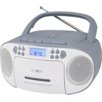 REFLEXION RCR2260 - lettore CD (FM radio PLL, display LCD, ingresso ausiliario, jack per cuffie), colore bianco e blu