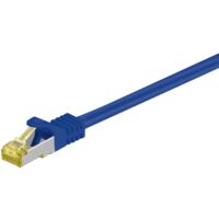 RJ45 cavo patch CAT 6A S/FTP (PiMF), 500 MHz, con cavo grezzo CAT 7 , blu, guaina per cavo senza alogeni LSZH, rame, connettore RJ45 (CAT 6A). Lunghezza del Cavo 3 m