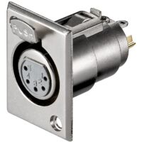 Presa XLR per microfono da pannello, 5 Pin, con meccanismo di bloccaggio e contatti dorati. Come contattare 5 Pin