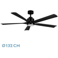 Ventilatore dc cairo 24w 2400lm nero 5aspas 132d 3000k,4500k,6000k telecomando+timer+memoria
