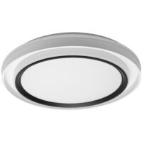 lampada da soffitto meyer 60w 3000-4200-6500k bianco/nero 7x50x50cm 5400lm con telecomando