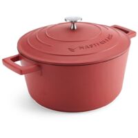 MasterClass Casseruola con coperchio, media 4L/24 cm, alluminio leggero in fusione, adatta per forno e piano a induzione de, rosso