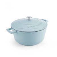 MasterClass Casseruola grande con coperchio di 5 l/28 cm, in alluminio fuso leggero, adatta per induzione, forno e piano cottura, colore blu cielo