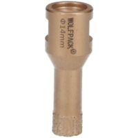 WOLFPACK LINEA PROFESSIONAL - Corona diamantata per smerigliatrice Ø 14 mm. Attacco filettato M14. Taglio Dry
