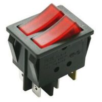 Interruttore A Bilanciere Doppio 6 Pin 16A 125V/250V ON-OFF In Plastica E Metallo Per Casa E Barca – Nero/grigio Compatto