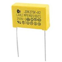Condensatore antiparassitario 330nf 275vacx2 R15mm 330nf275vacx2/r15