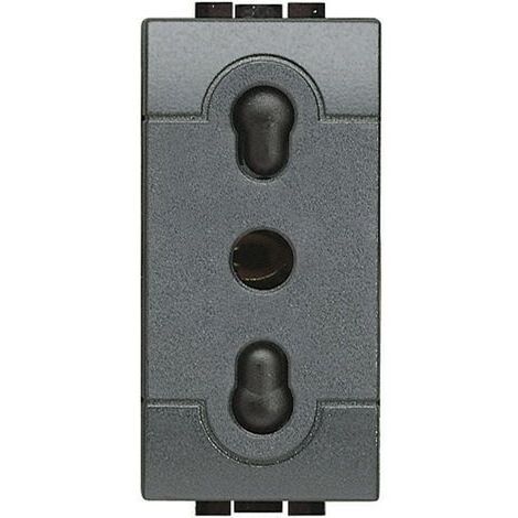 Bticino Livinglight Steckdose 2P+E 10/16A 250V Anthrazit L4180