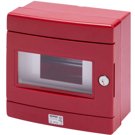 Gewiss wetterfeste Schalttafel für Notruf 8 Module IP55 Rot GW42202