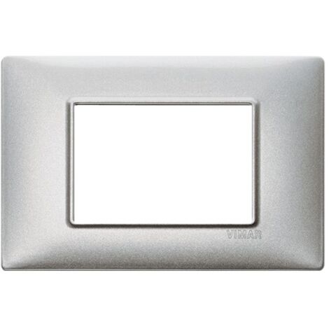 Vimar Plana Abdeckrahmen 3 Module Farbe Metallic Silber 14653.71
