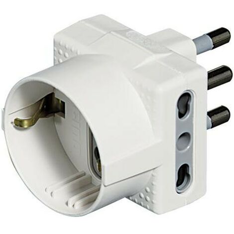 Bticino Dreifach-Adapter 3 deutsche Steckdosen 2 Doppelsteckdosen 16A Stecker weiß S3611DE