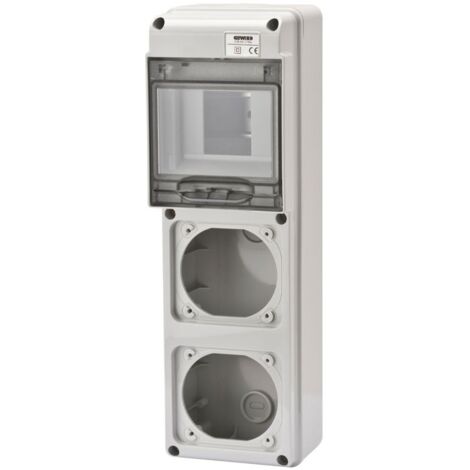 Gewiss 5-Modul-Schaltschrank mit 2 Flanschen für Industriesteckdosen GW68018N