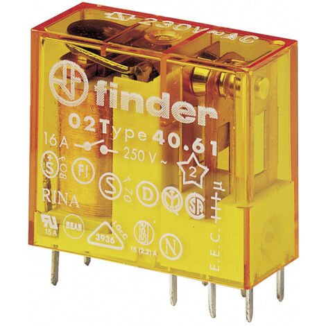 Mini-Relais Finder 1 Wechsler 16A Spule 12VAC alternierend 406180120000